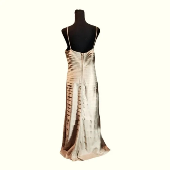 JS Collections Tan Tiered Evening Mermaid Gown, Size 14 - Picture 8 of 17